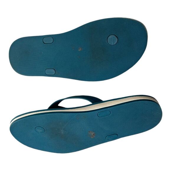 Coach teal blue rubber flip flop sandals G1757 US6B EU36.5 - Picture 3 of 4